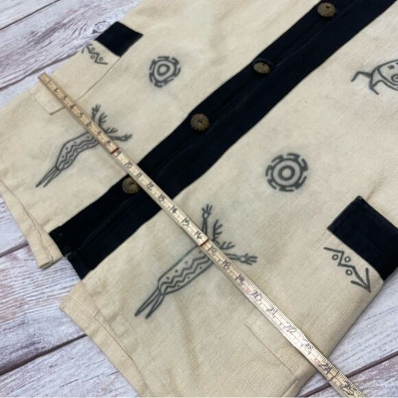 Vintage Venus Imports 100% Cotton Jacket Black and Natural Size XL Southwestern - Picture 4 of 7